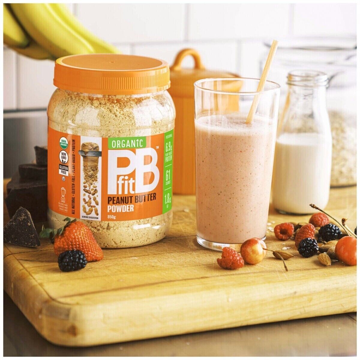 Organic PBFit Peanut Butter Powder Gluten Free Vegan Plant Based Protein 850g
