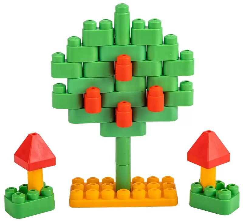 Poly M 128-Piece Building Block Set - Soft, Safe & Flexible Toy for 18m+ by Hape