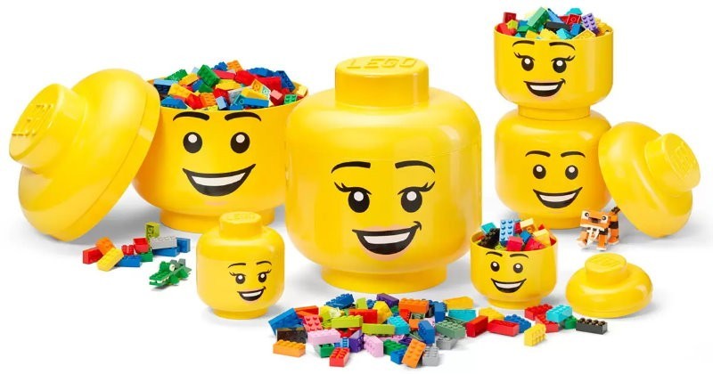 LEGO 6-Piece Storage Head Ultimate Set Fun Stackable Storage Boxes w/ Happy Face