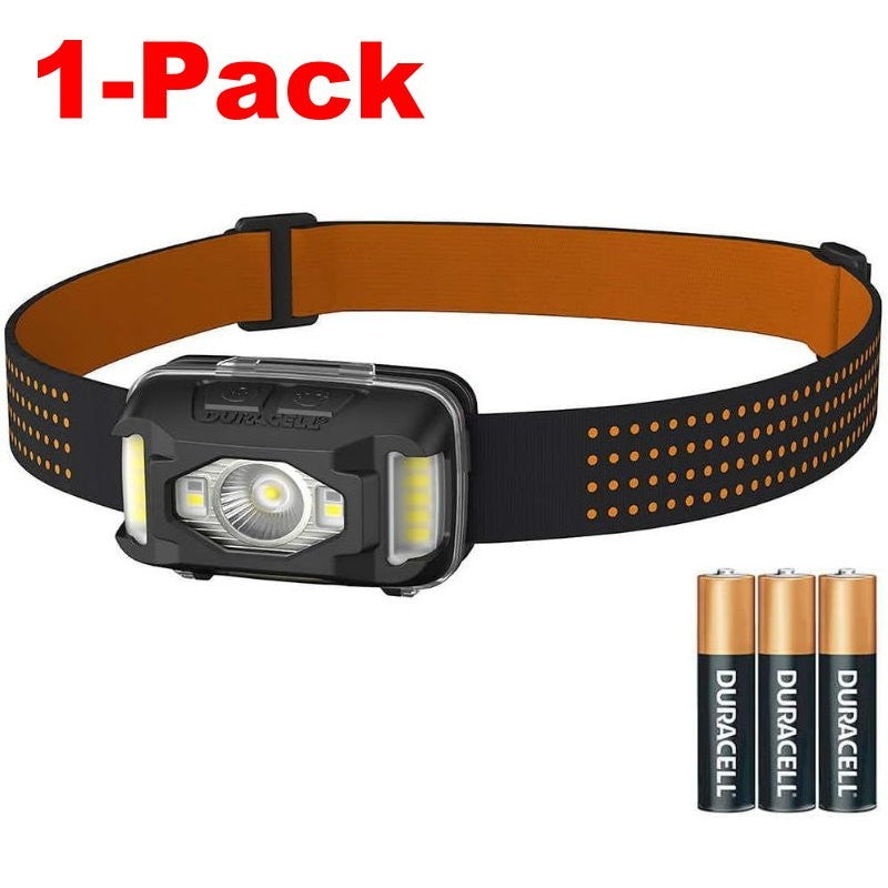 Duracell LED Headlamps 550 Lumens 9 Lighting Modes Waterproof IPX8, 220° Viewing