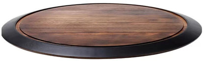 BIRDROCK HOME 18" Wood Chalkboard Lazy Susan Turntable Organizer with Pencil