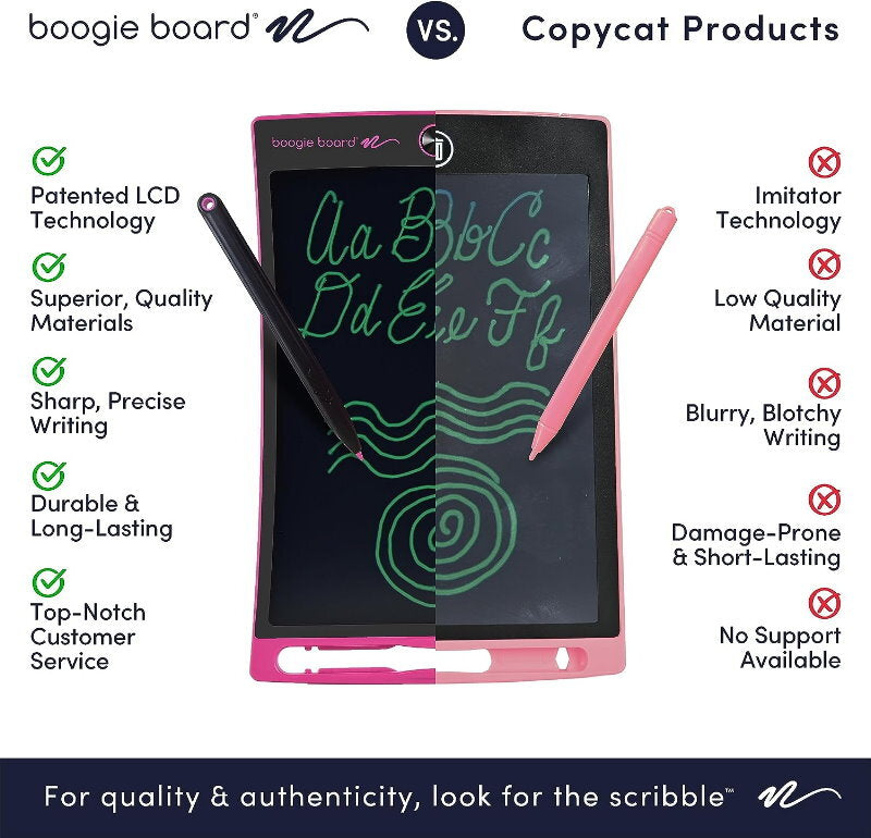 Boogie Board 8.5" Jot Reusable Writing Tablet with Protective Folio, Magnets
