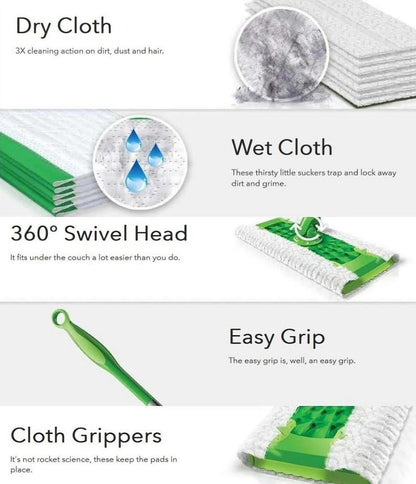 Swiffer Sweeper 2-in-1 Dry + Wet All Purpose Floor Mopping Cleaning Starter Kit