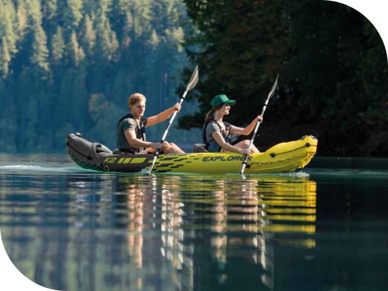 Intex 2-Person Explorer K2 Inflatable Kayak with Bag Canoe River Lake Boat 180kg