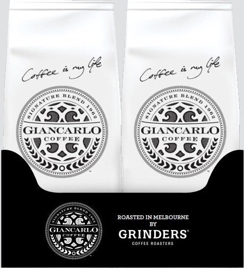 2x1kg Grinders Giancarlo Espresso Arabica Robusta Coffee Whole Bean Medium Roast