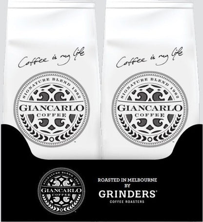 2x1kg Grinders Giancarlo Espresso Arabica Robusta Coffee Whole Bean Medium Roast