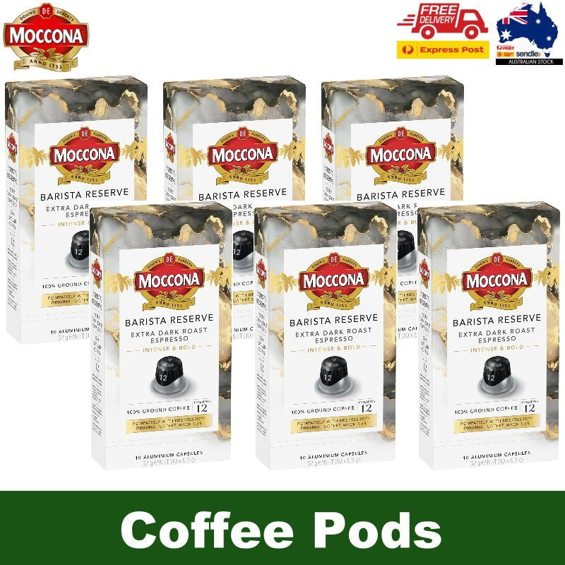 Moccona Barista Reserve Extra Dark Roast Espresso Coffee Capsules for Nespresso