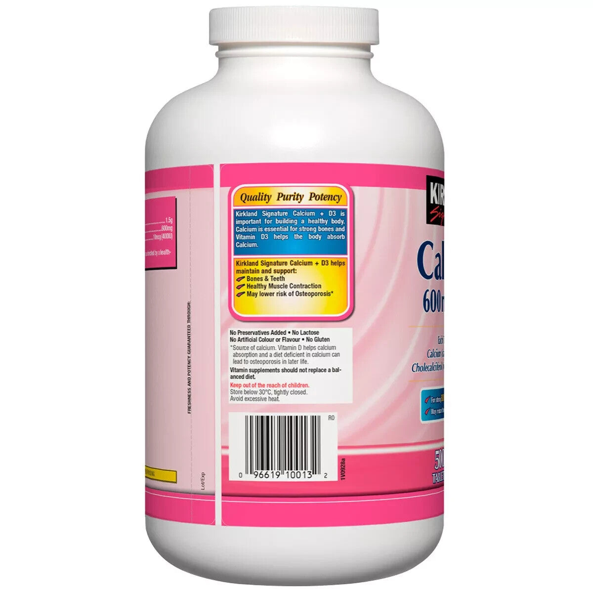 Calcium 600mg + Vitamin D3 500 Tablet Supplement Support Strong Bones & Teeth