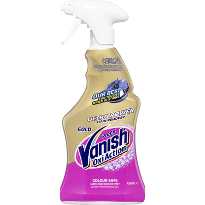 Vanish Preen Oxi Action Gold Fabric Stain Remover Spray Colour Safe 4 x 450ml
