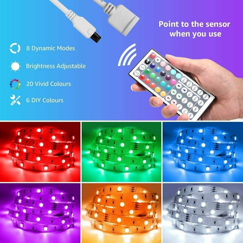 TEQ 5M 5050 RGB Waterproof Dream LED Strip Light + IR Remote + AU Power Adapter
