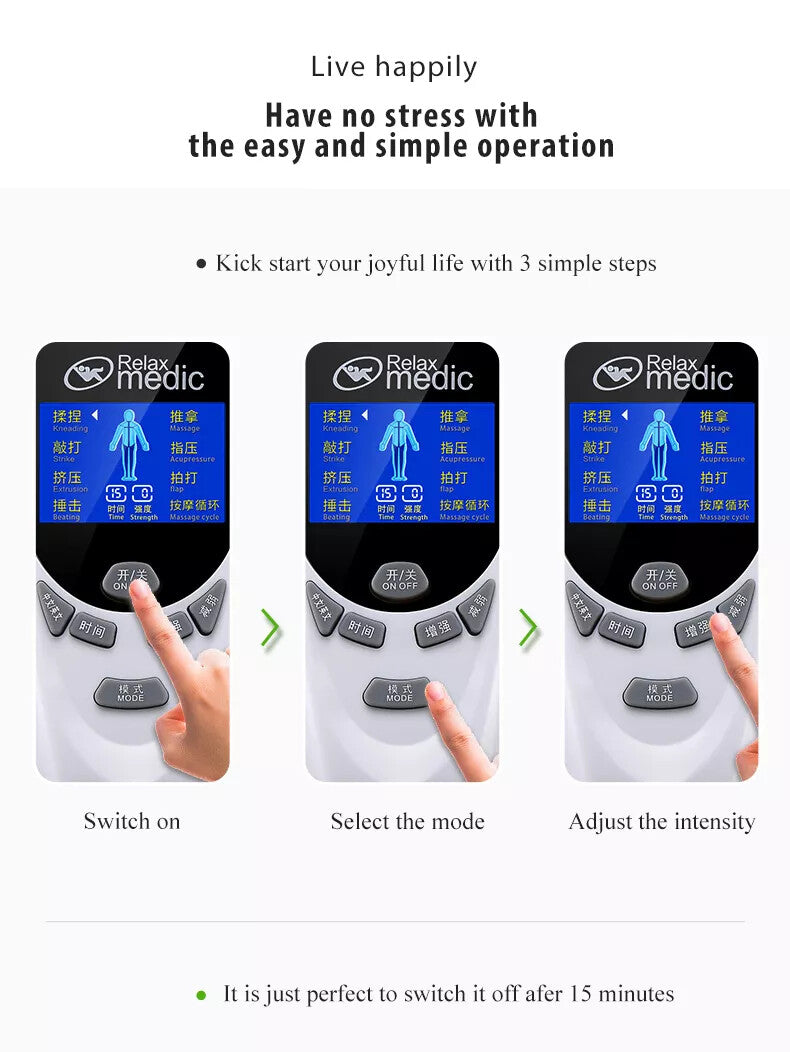 ROCAGO RM-811 TENS/EMS Digital Meridian Massager 2 Acupuncture Electronic Pulse