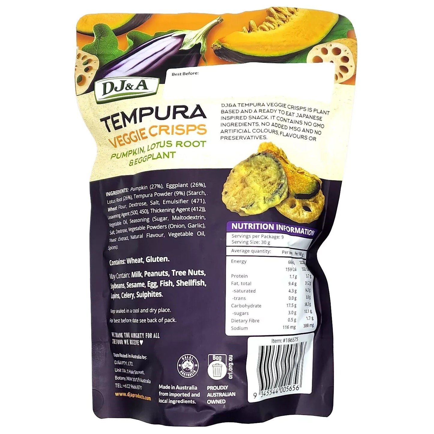 Tempura Veggie Pumpkin Lotus Eggplant Crisps Chips Crispy Japanese Snack 270g