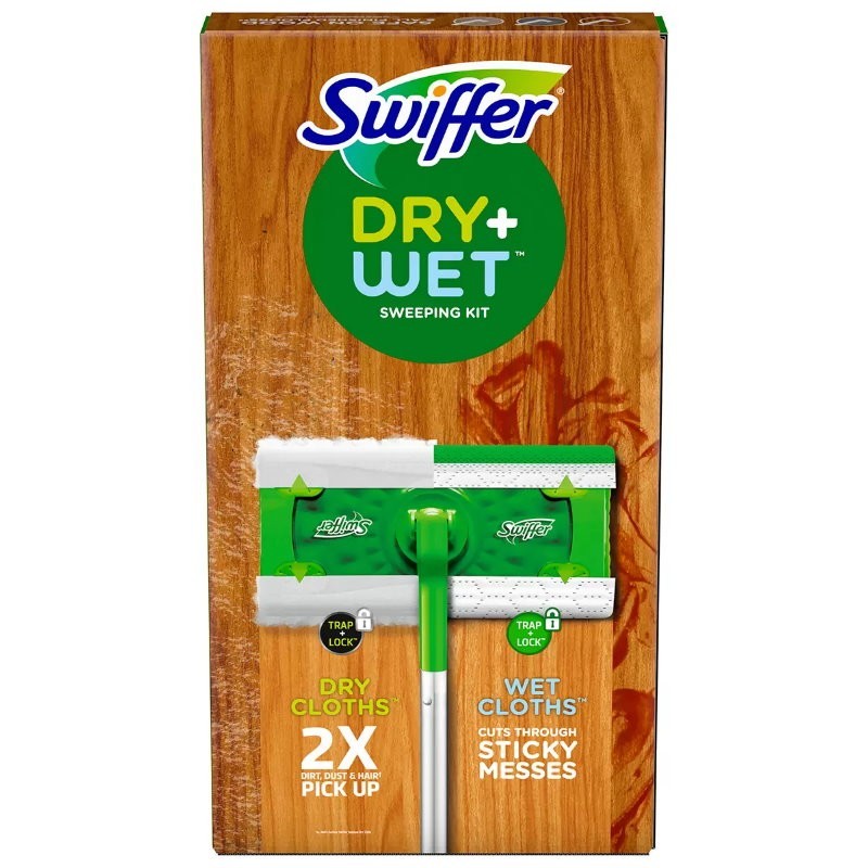 Swiffer Sweeper 2-in-1 Dry + Wet All Purpose Floor Mopping Cleaning Starter Kit