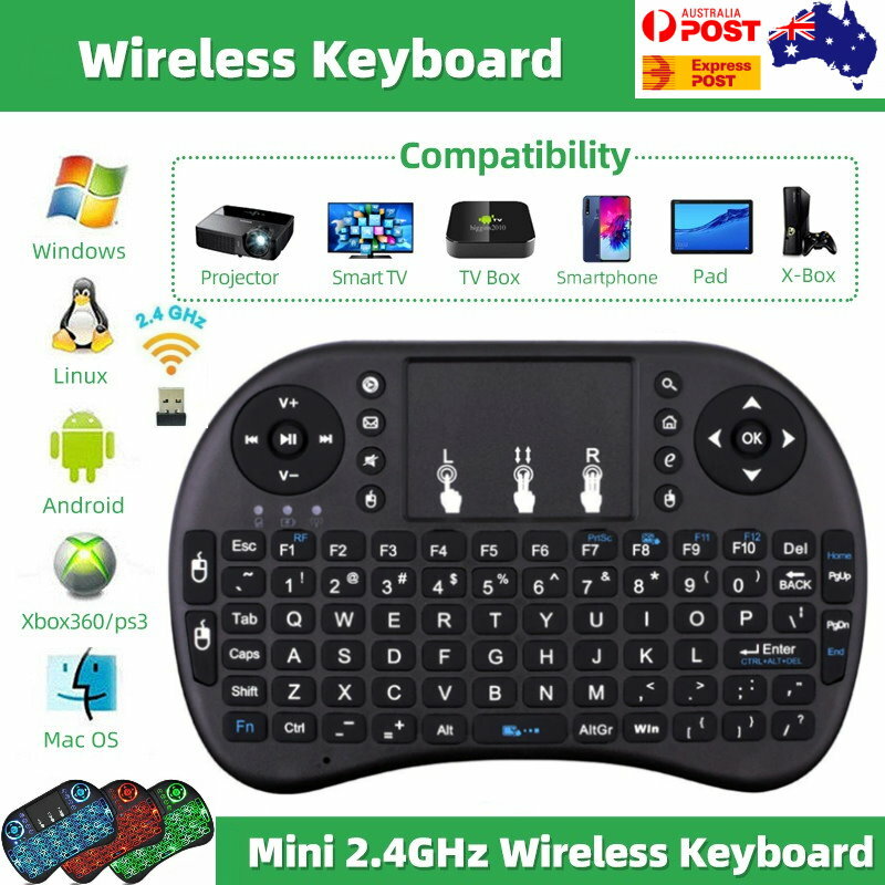 3 Colour LED Wireless Mini Keyboard Touchpad for Smart TV Android Box PC GAMES