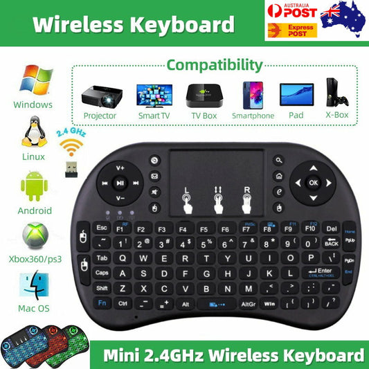 3 Colour LED Wireless Mini Keyboard Touchpad for Smart TV Android Box PC GAMES