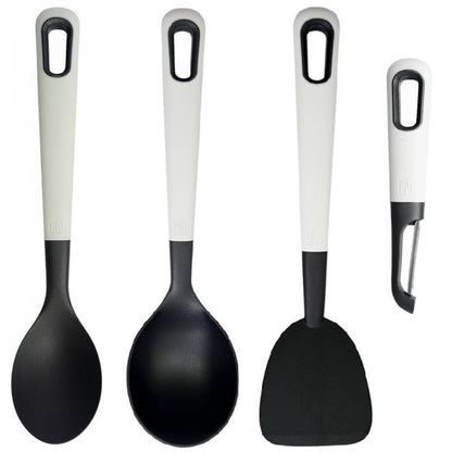 eKu Upcycle Kitchen Utensils Caviar - Spoon, Ladle, Square Turner, Swivel Peeler