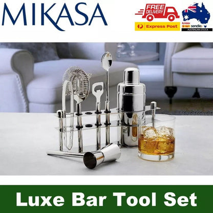 Mikasa 6-Piece Stainless Steel Luxe Bar Tool Set with Stand - Elegant Set