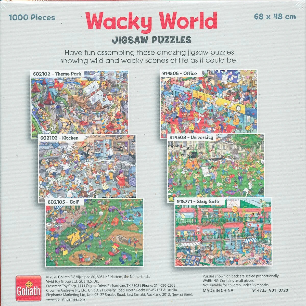 1000 Piece Jigsaw Puzzle 68cm x 48cm Wacky World Different Design Village Farm