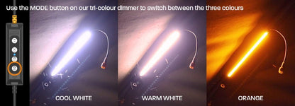 HardKorr Lifestyle IP68 waterproof 4-Bar Orange & White LED Camp Light Kit