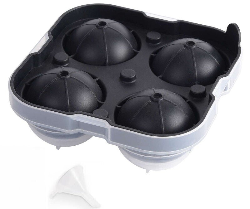 Ankway 4 Balls 65mm (2.5") Silicone Ice Cube Tray Sphere Ice Ball Maker Mold