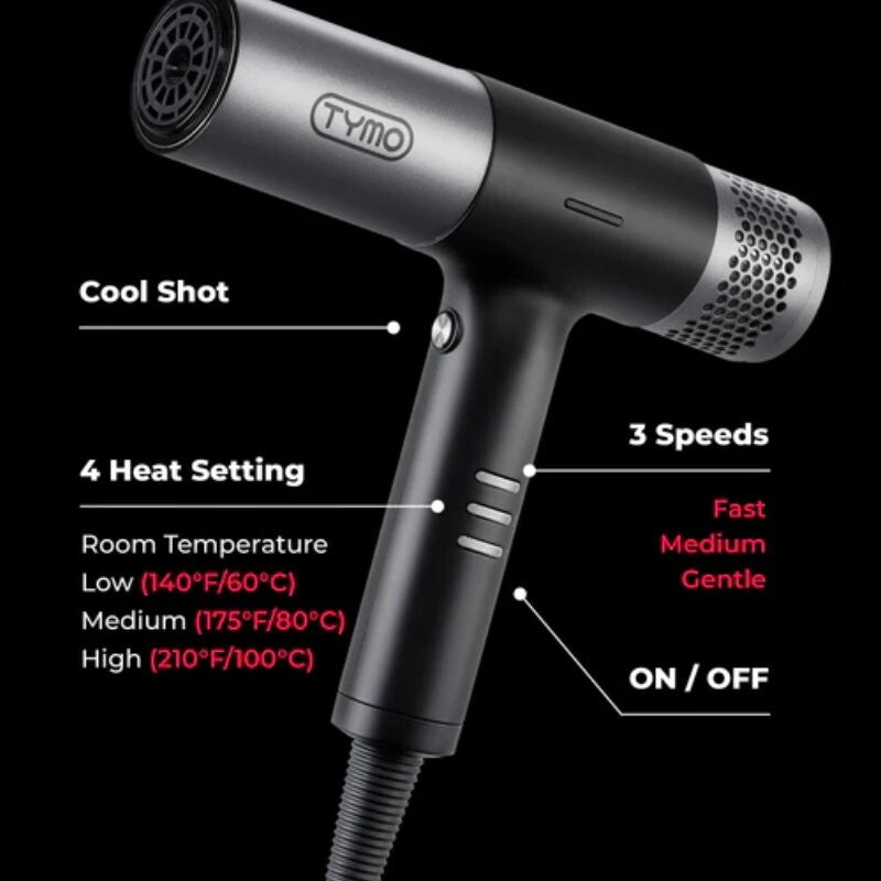 TYMO Hypersonic Professional Hair Dryer with Diffuser HC600 For Home & Salon Use