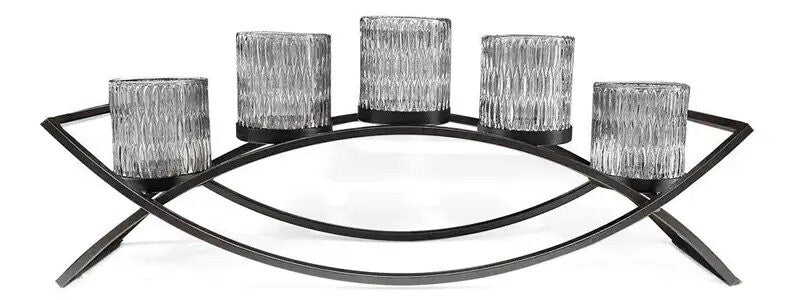 MIKASA Home Accents Double Arch 5 Glass Candle Holder Arched Candle Votive