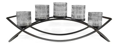 MIKASA Home Accents Double Arch 5 Glass Candle Holder Arched Candle Votive