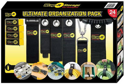 Wrap-It Storage 24 pcs Ultimate Organisation Pack Storage Straps, Cable Ties