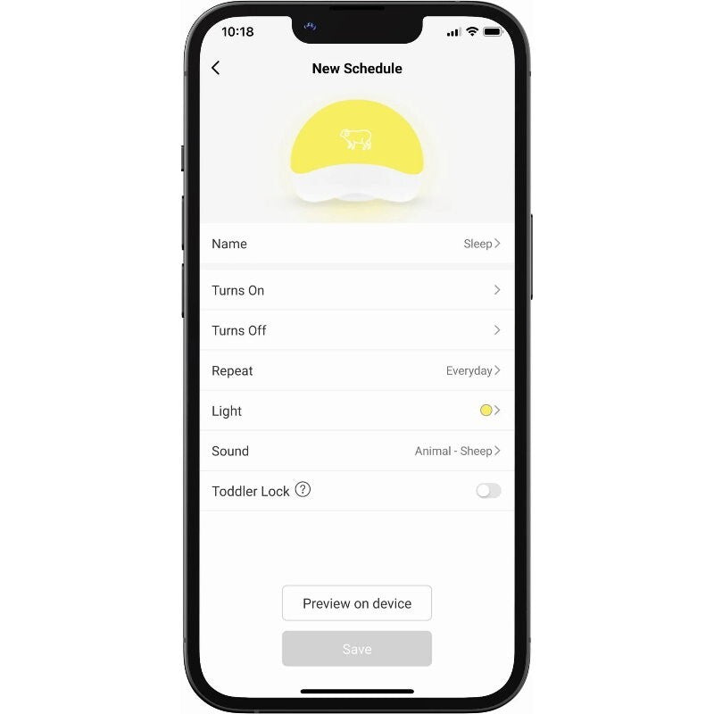 Pixbee Resti Smart Sleep Helper with Light & Sound - Sleep Smart Nursery Light