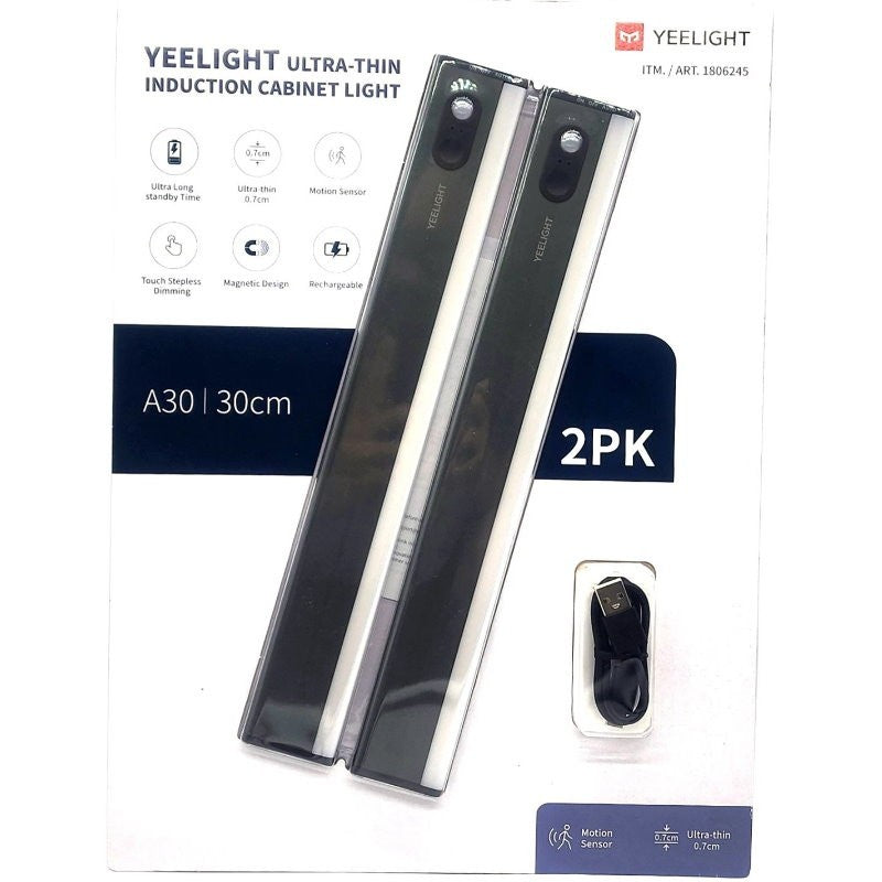 Yeelight 2-Pack Ultra Thin Induction Cabinet Rechargeable Motion Sensor Lights