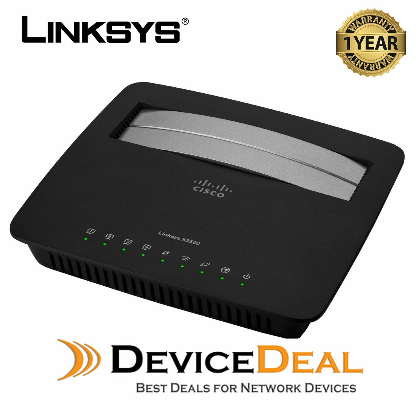 NEW Linksys X3500 Dual-Band Wireless N750 Modem Router with ADSL2+