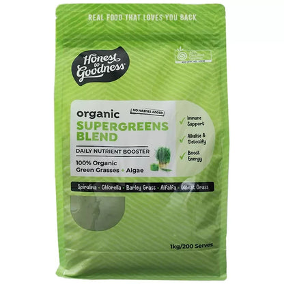1Kg Organic Supergreens Blend Green Grasses Algae Spirulina Daily Nutrient Boost