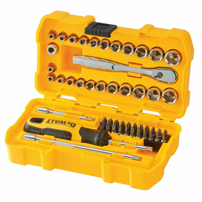 DeWALT  1/4" Drive 50 Piece Mechanics Socket Bits 72 Tooth Ratchet Tool Set Kit