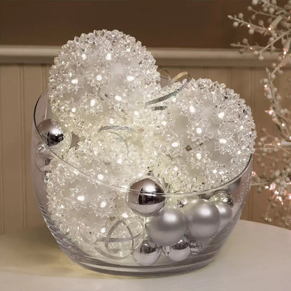 GE 3-Pack 5.5 inch StayBright Random Sparkle LED Spheres Christmas String Light