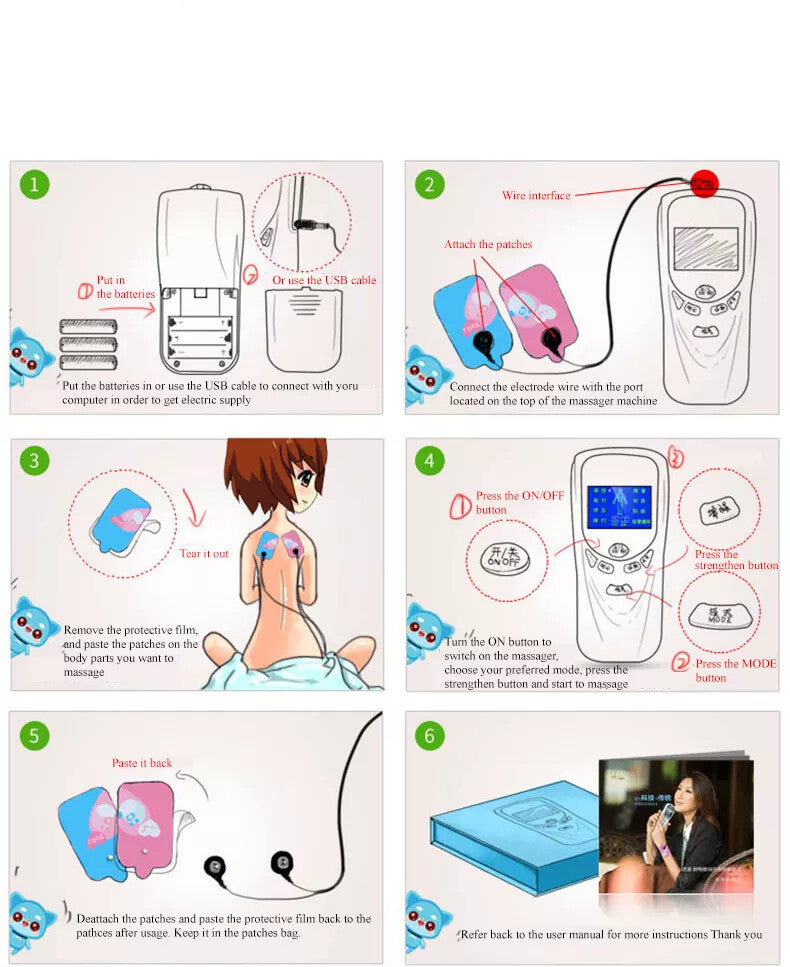 ROCAGO RM-811 TENS/EMS Digital Meridian Massager 2 Acupuncture Electronic Pulse