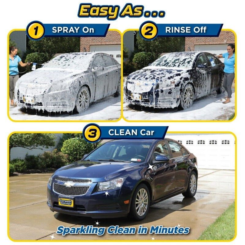 Carwash Cannon Car Wash Soap Foam Blaster Water Spray Gun With 5 Spray Settings