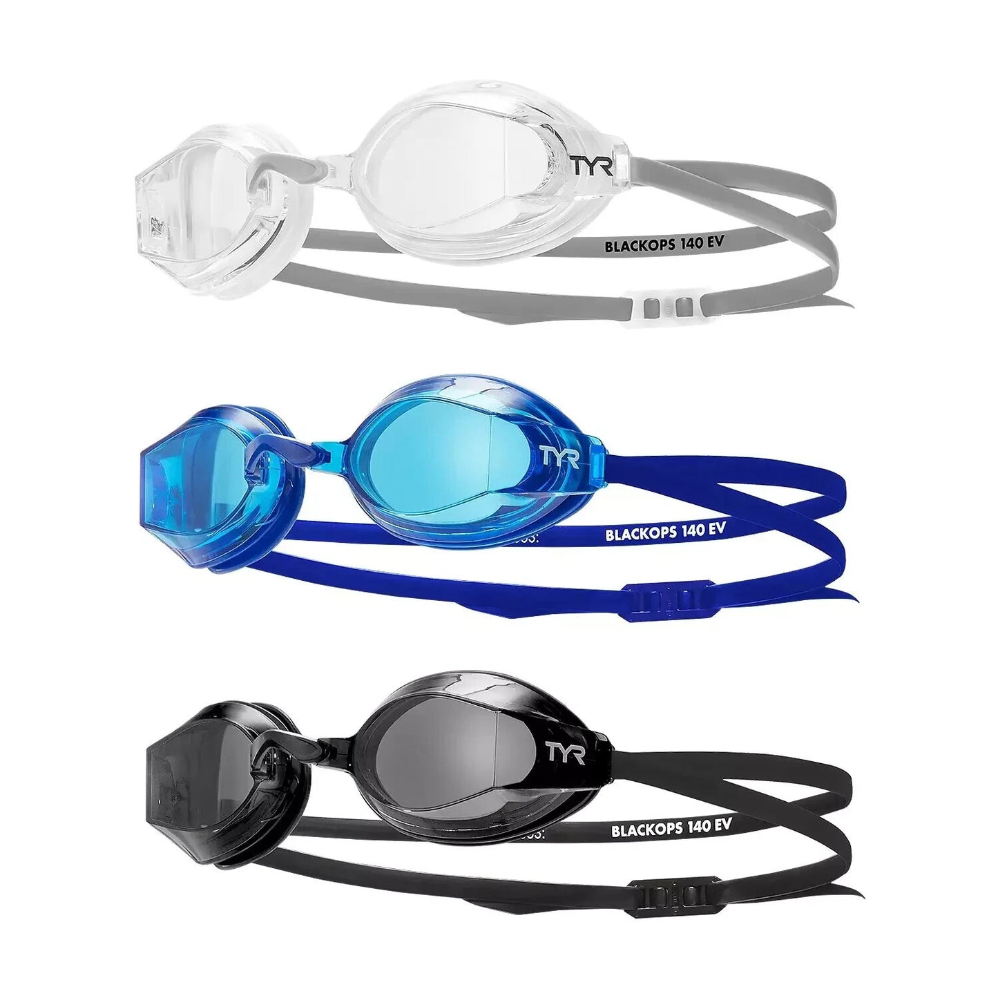 TYR Unisex Kids Swimming Goggles 3 Pack UV Protection Anti-fog 4 Removable Nose