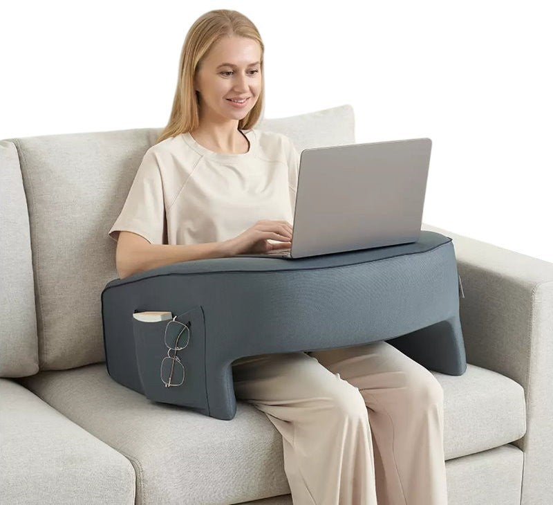 Casual Living Lap Desk Pillow Memory Foam Removable Knit Cover for Bed & Couch