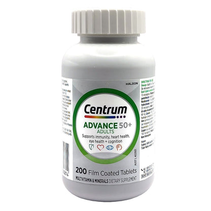 Centrum Advance 50+ For Adults Multivitamin Minerals Dietary Supplement 200 Tabs