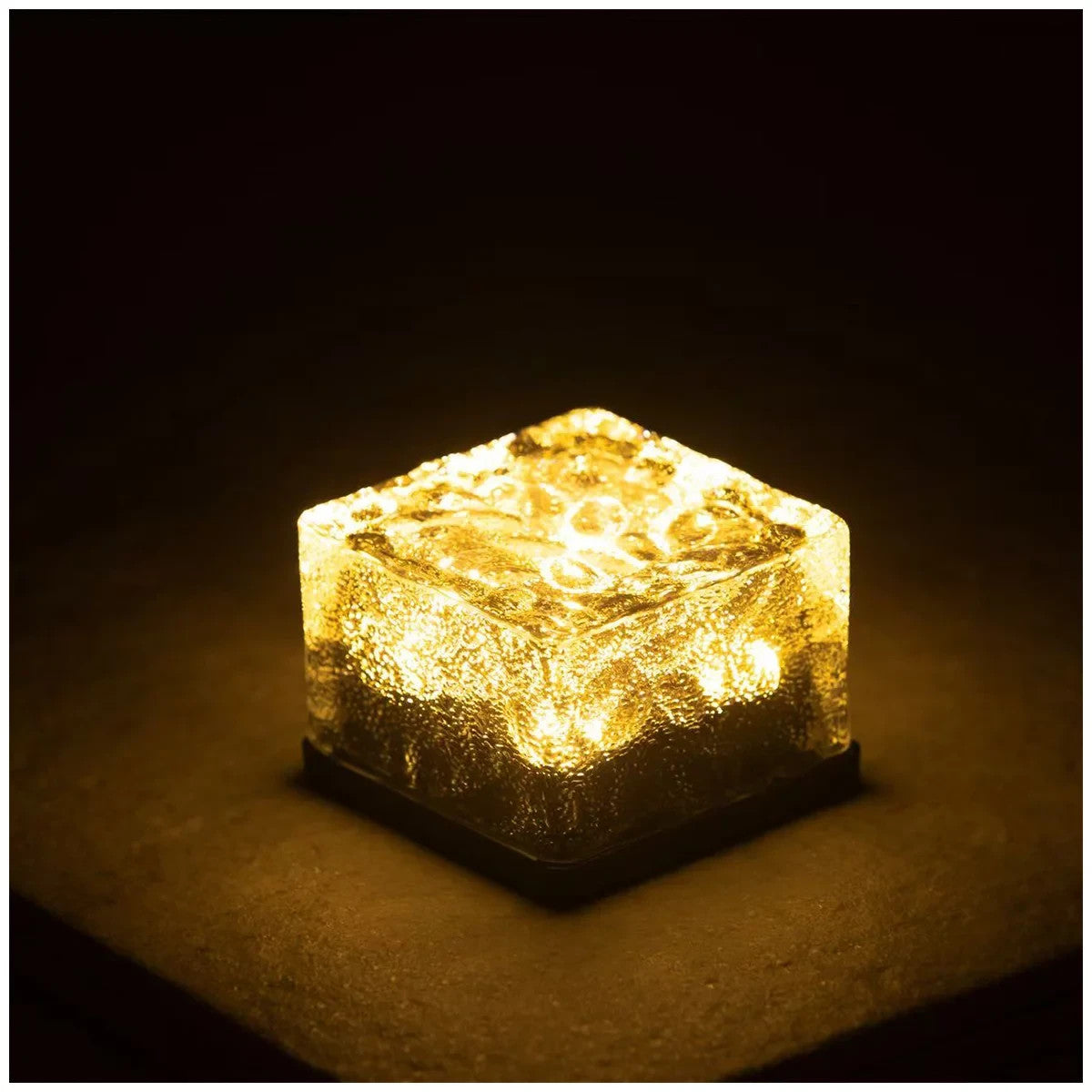 LED Solar Outdoor Garden Glass Brick Path Lights 6 Pack Warm White 8h Runtime