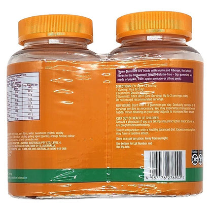 Metamucil Fiber Supplement Gummies Sugar Free Orange Flavour 5g Prebiotic Plant