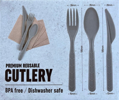 Applaud 180 Pcs Premium Disposable Reusable Cutlery BPA Free- Spoon, Fork, Knife