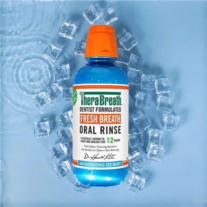 TheraBreath Icy Mint 1L Gentle Non-Burning Mouthwash Oral Rinse Freshen Breath