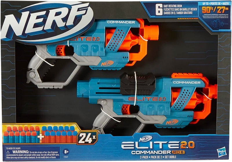 2-Pack NERF Elite 2.0 Commander RD-6 Dart Blasters Outdoor Toy