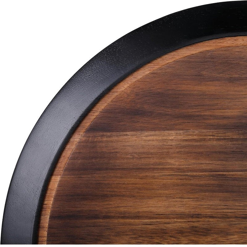 BIRDROCK HOME 18" Wood Chalkboard Lazy Susan Turntable Organizer with Pencil