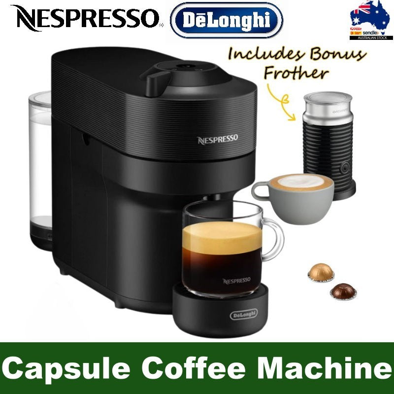 Nespresso Vertuo Pop Deluxe Coffee Machine Aeroccino3 Milk Frother by De'Longhi