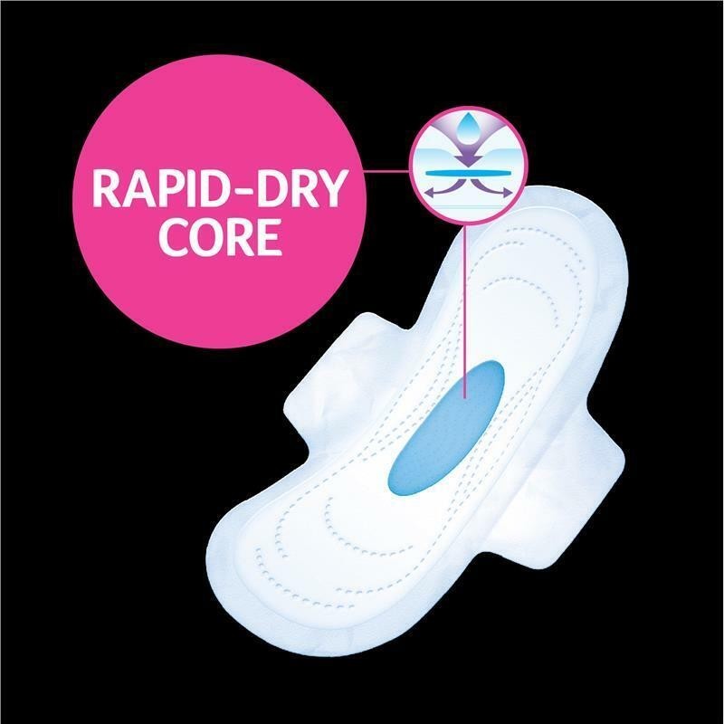 96 x U By Kotex Ultrathins Super Pads with Wings Dry Disposable Period Pads Box