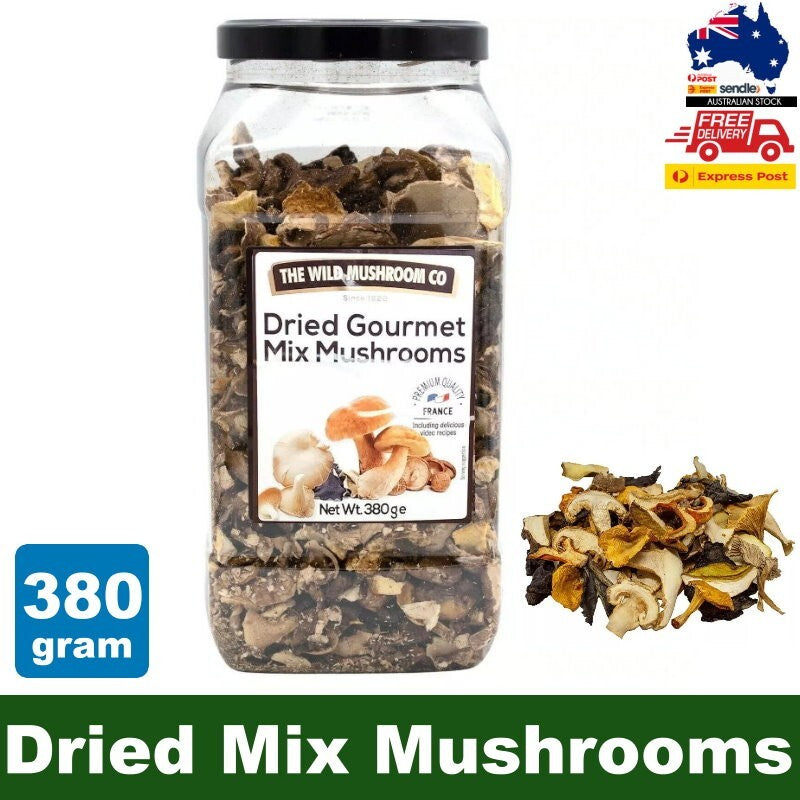 The Wild Mushroom Co Dried Gourmet Mix Mushrooms 380g Oyster, Slippery Jack...