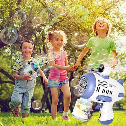 Mercita Space Bubble Guns Machine with LED & Rechargeable Battery for Kids