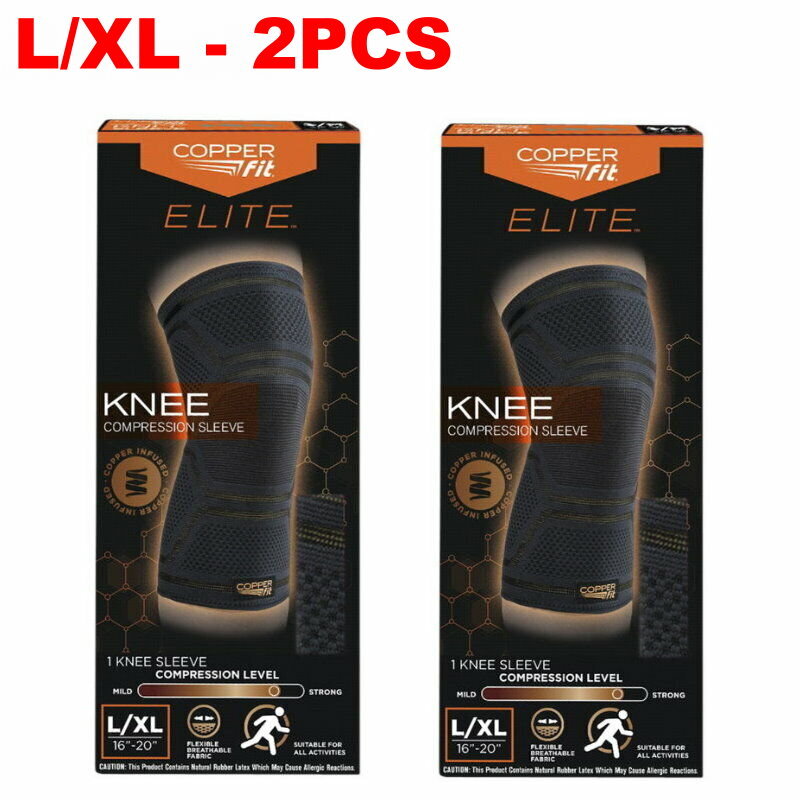 Copper Fit Elite Knee Compression Sleeve Knee Support Brace Size L/XL or S/M
